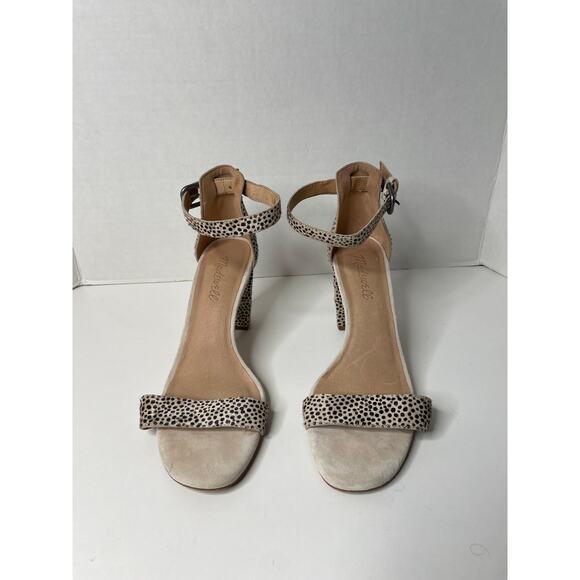 The Brooke Ankle-Strap Sandal in Spot Dot Calf Hair Womens Size 7.5 - Picture 2 of 6